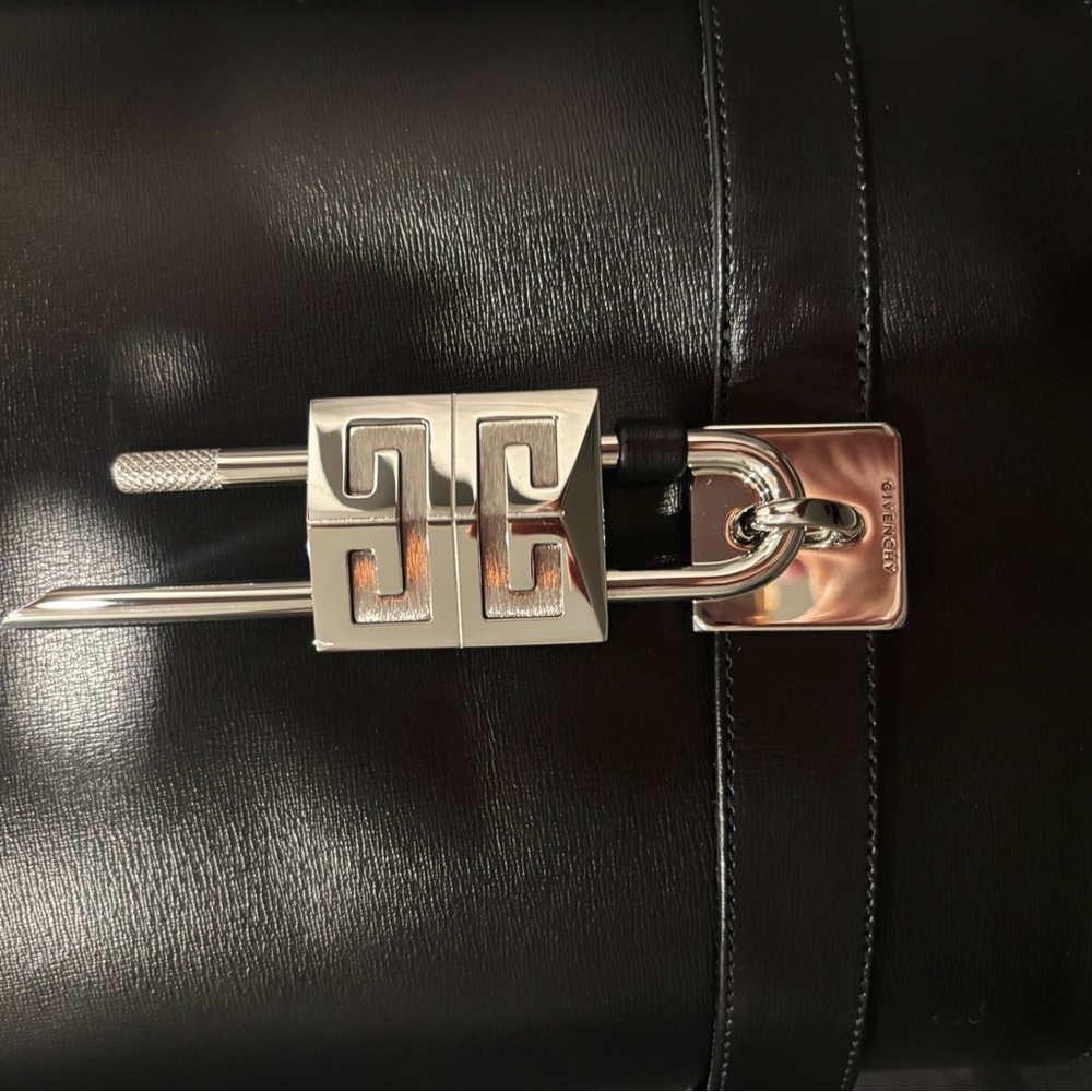 Black Tall Boots with Silver Lock Detail - Picture 10 of 11
